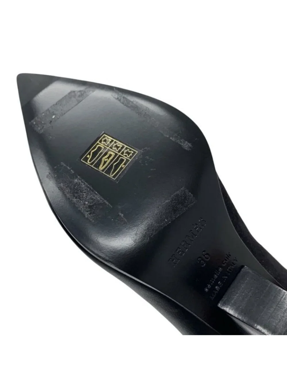 Hermes Hanae Boots Short Shoes Suede Leather Black - Picture 8 of 9